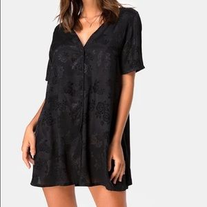 Motel A-line Satin Rose Mini Dress